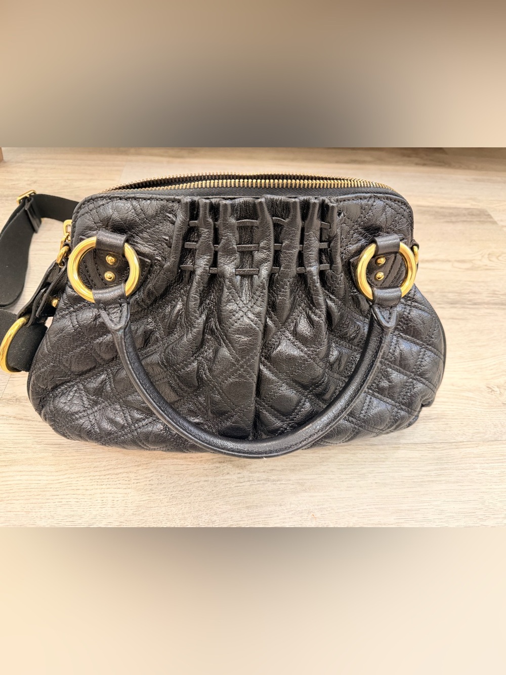 Vintage Marc Jacob’s Black Quilted Leather Top-Handle Women's Bag